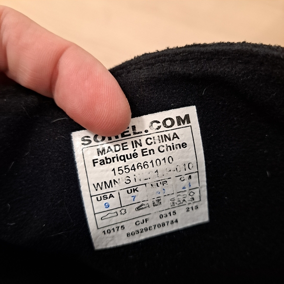 Sorel Black Seude Outdoor Warm Snow Winter Toronto Wedge Tall Boots Size 9 - Picture 7 of 7